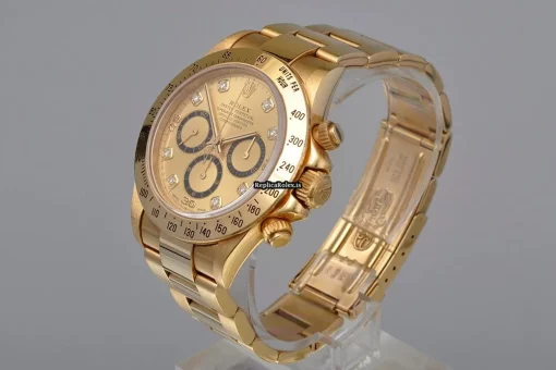 Superior Fake Rolex Daytona 16528 Automatic Movement 40mm Yellow Gold Case Watch - Image 3