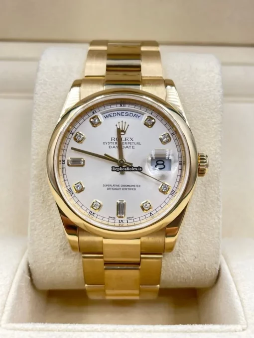 Distinctive Copies Rolex Day-date 36 118208 Caliber 3155 Automatic Movement 36mm Yellow Gold Case Mens/unisex Watch