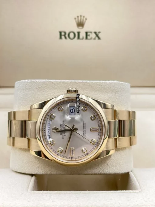 Distinctive Copies Rolex Day-date 36 118208 Caliber 3155 Automatic Movement 36mm Yellow Gold Case Mens/unisex Watch - Image 2