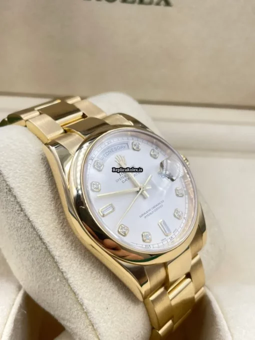 Distinctive Copies Rolex Day-date 36 118208 Caliber 3155 Automatic Movement 36mm Yellow Gold Case Mens/unisex Watch - Image 3