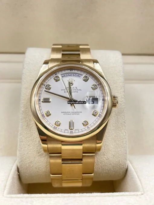 Distinctive Copies Rolex Day-date 36 118208 Caliber 3155 Automatic Movement 36mm Yellow Gold Case Mens/unisex Watch - Image 5