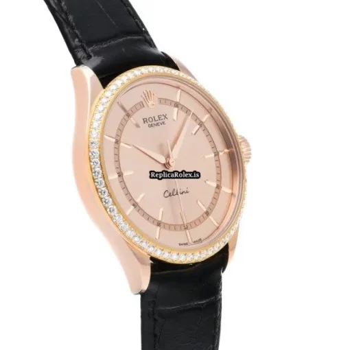 Fantastic Replica Rolex Cellini Time 50705rbr Caliber 3132 Automatic Movement 39mm Rose Gold Case Watch - Image 3