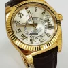 Defect Replica Rolex Sky-dweller 326138 Caliber 9001 Automatic Movement 42mm Yellow Gold Case Mens/unisex Watch