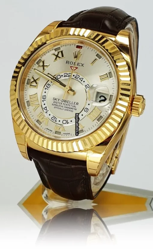 Defect Replica Rolex Sky-dweller 326138 Caliber 9001 Automatic Movement 42mm Yellow Gold Case Mens/unisex Watch - Image 2