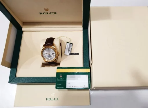 Defect Replica Rolex Sky-dweller 326138 Caliber 9001 Automatic Movement 42mm Yellow Gold Case Mens/unisex Watch - Image 7