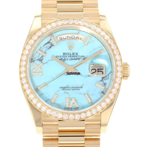 Affordable Replica Rolex Day-date 36 128348rbr Caliber 3255 Automatic Movement 36mm Yellow Gold Case Mens/unisex Watch