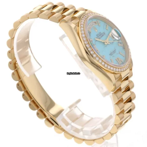 Affordable Replica Rolex Day-date 36 128348rbr Caliber 3255 Automatic Movement 36mm Yellow Gold Case Mens/unisex Watch - Image 4