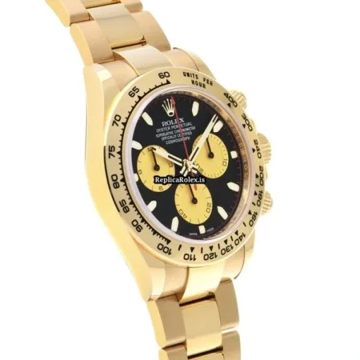 Exquisite Replica Rolex Daytona 116508 Caliber 4130 Automatic Movement 40mm Yellow Gold Case Watch - Image 3