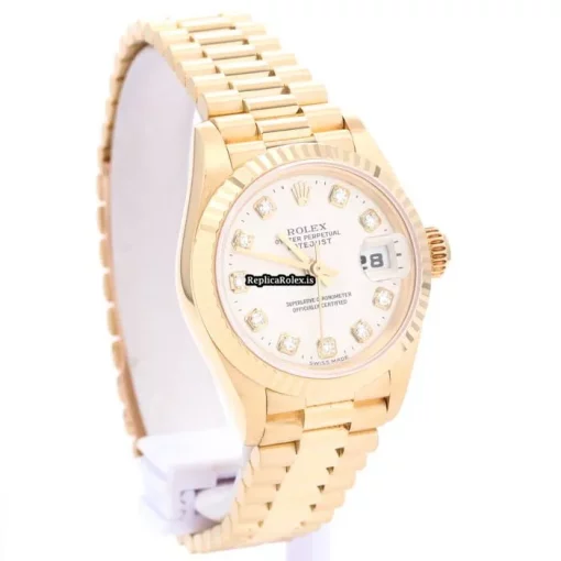 Fantastic Fake Rolex Lady-datejust 69178g Automatic Movement 26mm Yellow Gold Case Womens Watch - Image 8