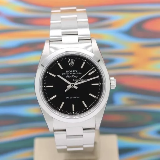 Perfect Replica Rolex Air King Precision 14000m Caliber 3130 Automatic Movement 34mm Steel Case Mens/unisex Watch - Image 4