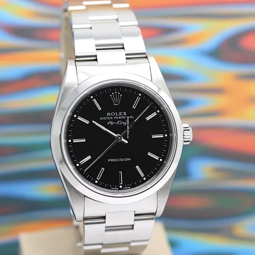Perfect Replica Rolex Air King Precision 14000m Caliber 3130 Automatic Movement 34mm Steel Case Mens/unisex Watch - Image 7