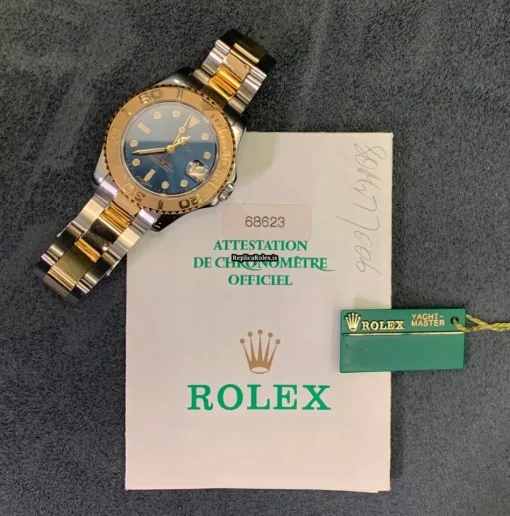 Fabulous Replica Rolex Yacht-master 68623 Caliber 2135 Automatic Movement 35mm Gold/steel Case Mens/unisex Watch - Image 7