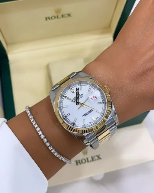 Lovely Knockoff Rolex Datejust 116233 Caliber 3135 Automatic Movement 36mm Gold/steel Case Mens/unisex Watch - Image 7