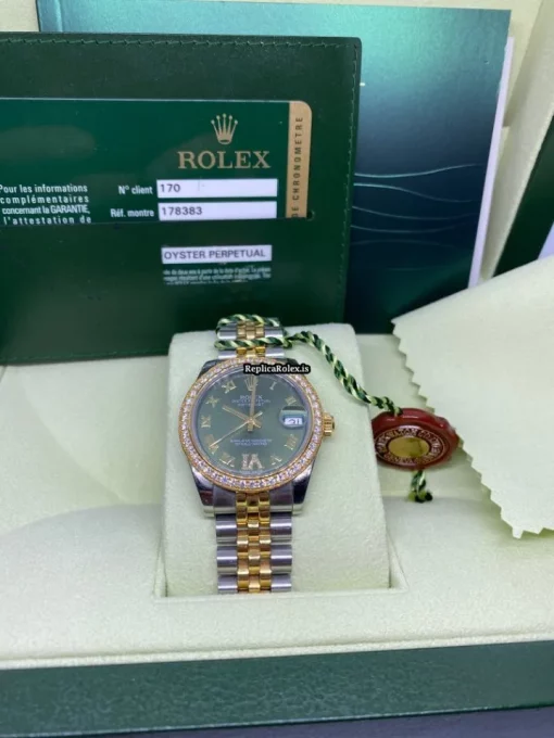 Terrific Fake Rolex Lady-datejust 178383 Caliber 2235 Automatic Movement 31mm Gold/steel Case Womens Watch - Image 3
