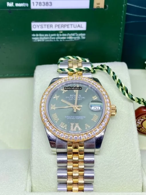 Terrific Fake Rolex Lady-datejust 178383 Caliber 2235 Automatic Movement 31mm Gold/steel Case Womens Watch - Image 8