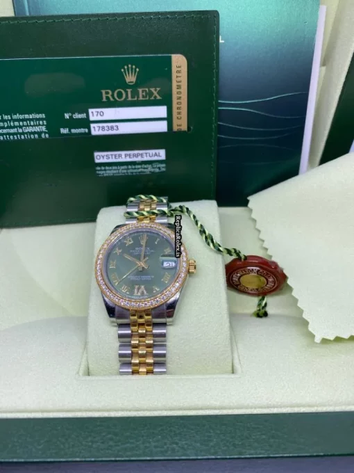 Terrific Fake Rolex Lady-datejust 178383 Caliber 2235 Automatic Movement 31mm Gold/steel Case Womens Watch - Image 9