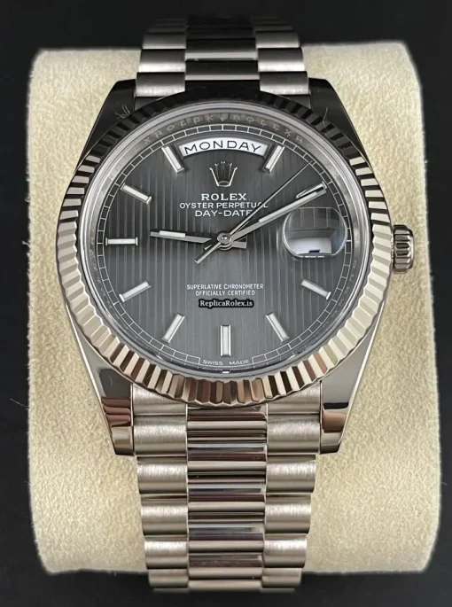 Superior Copy Rolex Day-date 40 228239 Caliber 3255 Automatic Movement 40mm White Gold Case Mens/unisex Watch