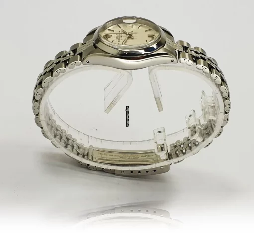 Pleasing Fakes Rolex Oyster Perpetual Lady Date 6916 Caliber 2035 Automatic Movement 26mm Steel Case Womens Watch - Image 4