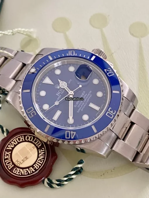 Remarkable Fake Rolex Submariner Date 116619lb Caliber 3135 Automatic Movement 40mm White Gold Case Mens/unisex Watch - Image 12