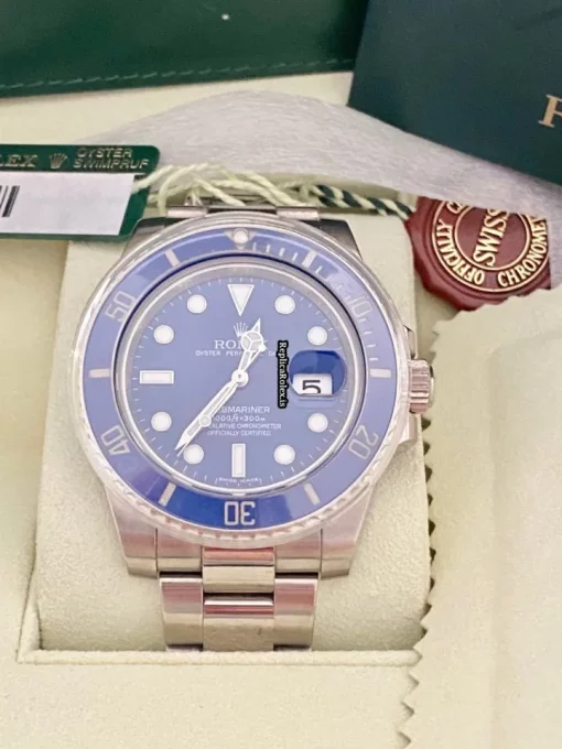 Remarkable Fake Rolex Submariner Date 116619lb Caliber 3135 Automatic Movement 40mm White Gold Case Mens/unisex Watch - Image 3