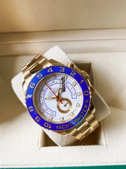 Cool Fake Rolex Yacht-master II 116688 Caliber 4161 Automatic Movement 44mm Yellow Gold Case Mens/unisex Watch - Image 7
