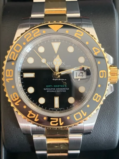 Fantastic Fake Rolex Gmt-master II 116713ln Caliber 3186 Automatic Movement 40mm Gold/steel Case Mens/unisex Watch - Image 2