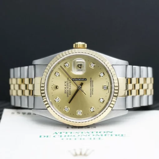 Nice Replica Rolex Datejust 16233 Caliber 3135 Automatic Movement 36x42mm Gold/steel Case Mens/unisex Watch - Image 5