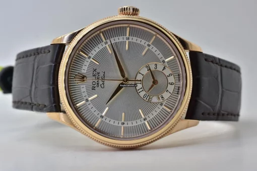 Neat Fake Rolex Cellini Dual Time 50525 Automatic Movement 39mm Rose Gold Case Mens/unisex Watch