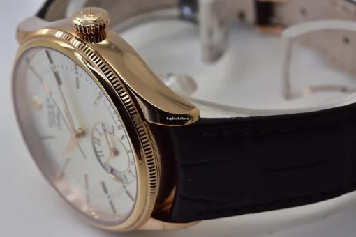 Neat Fake Rolex Cellini Dual Time 50525 Automatic Movement 39mm Rose Gold Case Mens/unisex Watch - Image 2