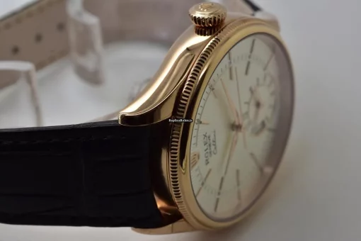 Neat Fake Rolex Cellini Dual Time 50525 Automatic Movement 39mm Rose Gold Case Mens/unisex Watch - Image 3