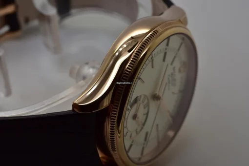 Neat Fake Rolex Cellini Dual Time 50525 Automatic Movement 39mm Rose Gold Case Mens/unisex Watch - Image 4
