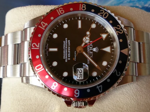 Defect Fake Rolex Gmt-master II 16710 Automatic Movement Steel Case Watch - Image 11