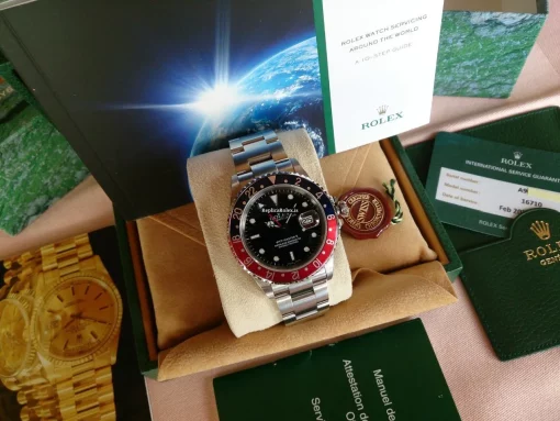 Defect Fake Rolex Gmt-master II 16710 Automatic Movement Steel Case Watch - Image 16
