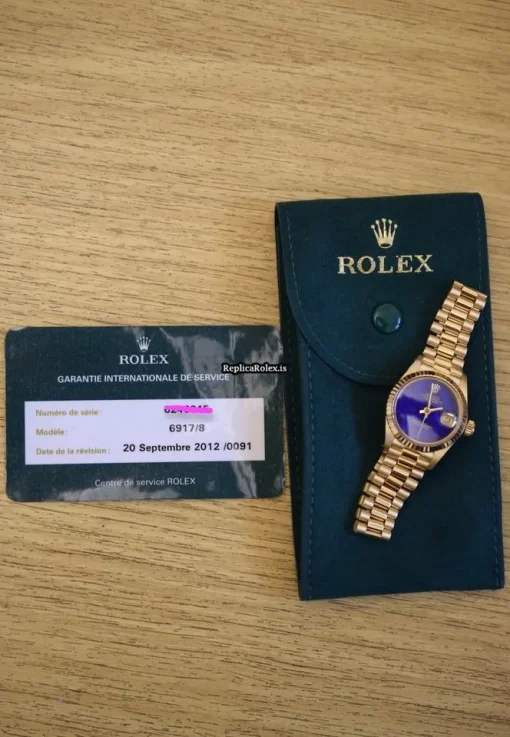 Discount Replica Rolex Lady-datejust 6917 Automatic Movement 26mm Yellow Gold Case Womens Watch - Image 9