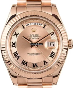 Stylish Fake Rolex Day-date II 218235 Caliber 3156 Automatic Movement 41x49mm Rose Gold Case Mens/unisex Watch