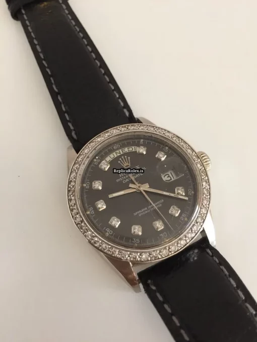 Beautiful Fake Rolex Day-date 36 1803 Caliber 1556 Automatic Movement 36mm White Gold Case Mens/unisex Watch