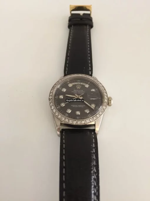 Beautiful Fake Rolex Day-date 36 1803 Caliber 1556 Automatic Movement 36mm White Gold Case Mens/unisex Watch - Image 3