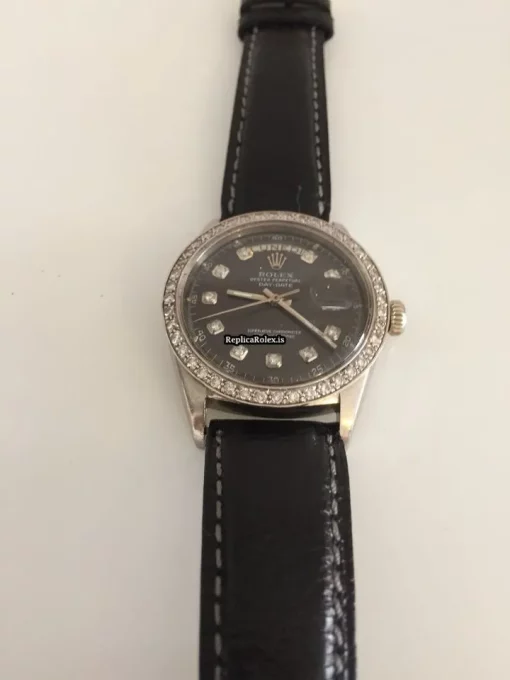 Beautiful Fake Rolex Day-date 36 1803 Caliber 1556 Automatic Movement 36mm White Gold Case Mens/unisex Watch - Image 4