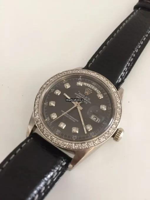 Beautiful Fake Rolex Day-date 36 1803 Caliber 1556 Automatic Movement 36mm White Gold Case Mens/unisex Watch - Image 5