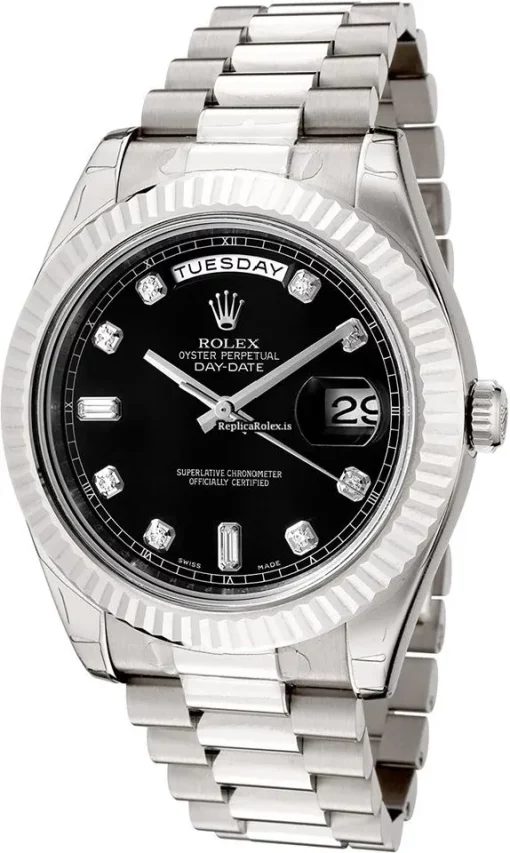 Perfect Replica Rolex Day-date II 218239 Caliber 3156 Automatic Movement 41mm White Gold Case Mens/unisex Watch