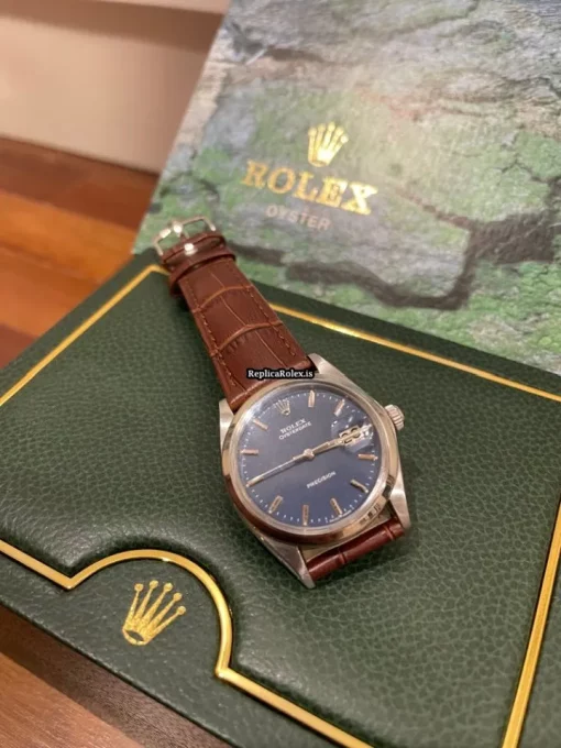 Fabulous Fake Rolex Oyster Precision 6694 Caliber 1225 Manual Winding Movement 34x40mm Steel Case Mens/unisex Watch - Image 2