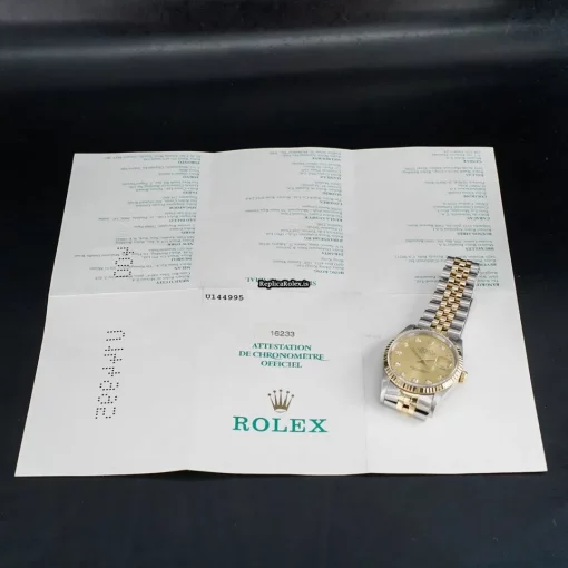 Distinctive Replica Rolex Datejust 16233 Caliber 3135 Automatic Movement 36mm Gold/steel Case Mens/unisex Watch - Image 11