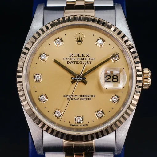 Distinctive Replica Rolex Datejust 16233 Caliber 3135 Automatic Movement 36mm Gold/steel Case Mens/unisex Watch - Image 12
