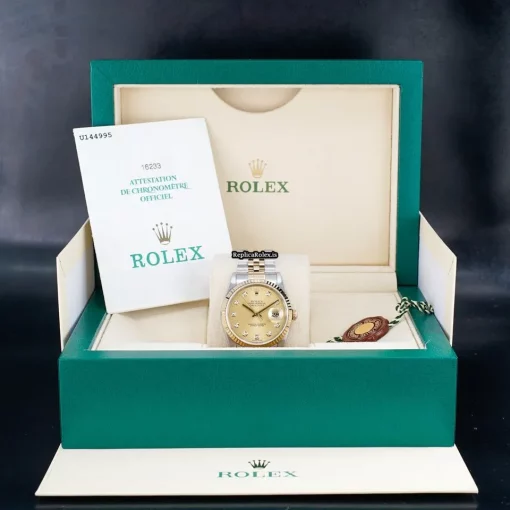 Distinctive Replica Rolex Datejust 16233 Caliber 3135 Automatic Movement 36mm Gold/steel Case Mens/unisex Watch - Image 9