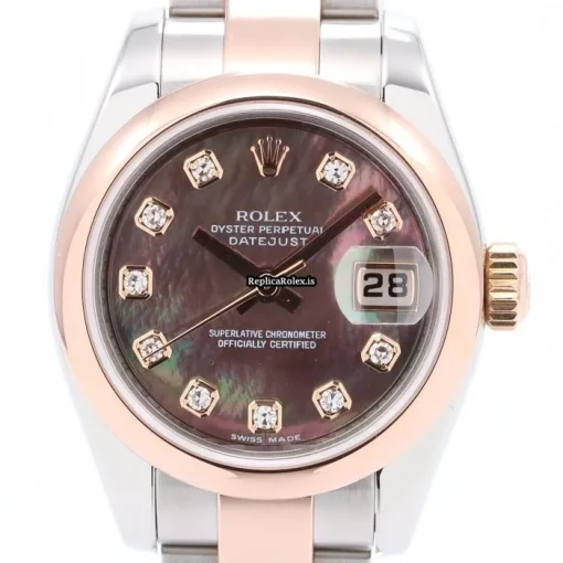 Reliable Replica Rolex Lady-datejust 179161ng Automatic Movement 25mm Gold/steel Case Womens Watch - Image 2