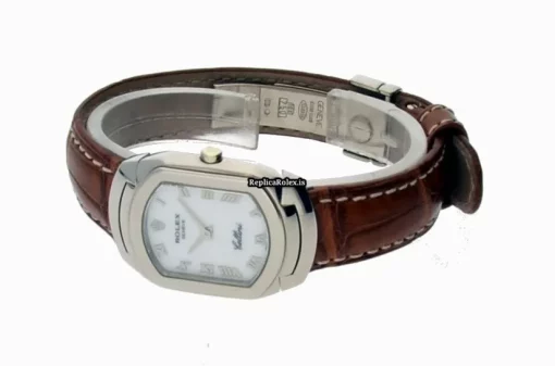 Epic Replica Rolex Cellini 6631 Caliber 6620 Quartz Movement 25x35mm White Gold Case Womens Watch