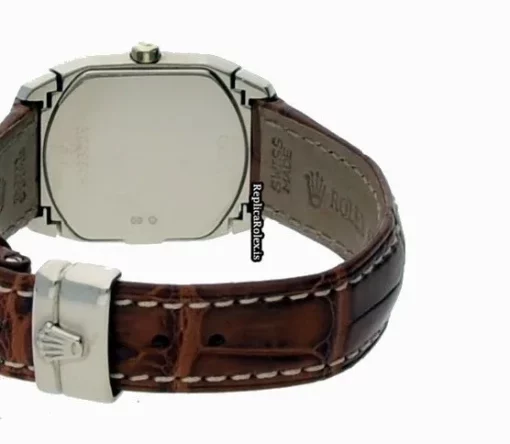 Epic Replica Rolex Cellini 6631 Caliber 6620 Quartz Movement 25x35mm White Gold Case Womens Watch - Image 7
