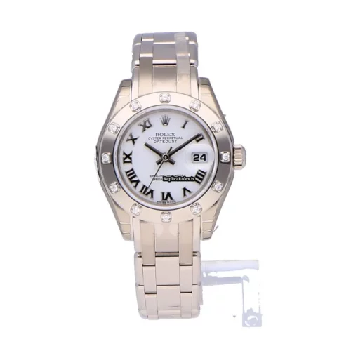 Amazing Copy Rolex Lady-datejust Pearlmaster 80319-0077 Automatic Movement 29mm White Gold Case Womens Watch
