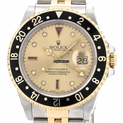Luxury Fake Rolex Gmt-master II 16713rg Caliber 3185 Automatic Movement 40mm Gold/steel Case Mens/unisex Watch