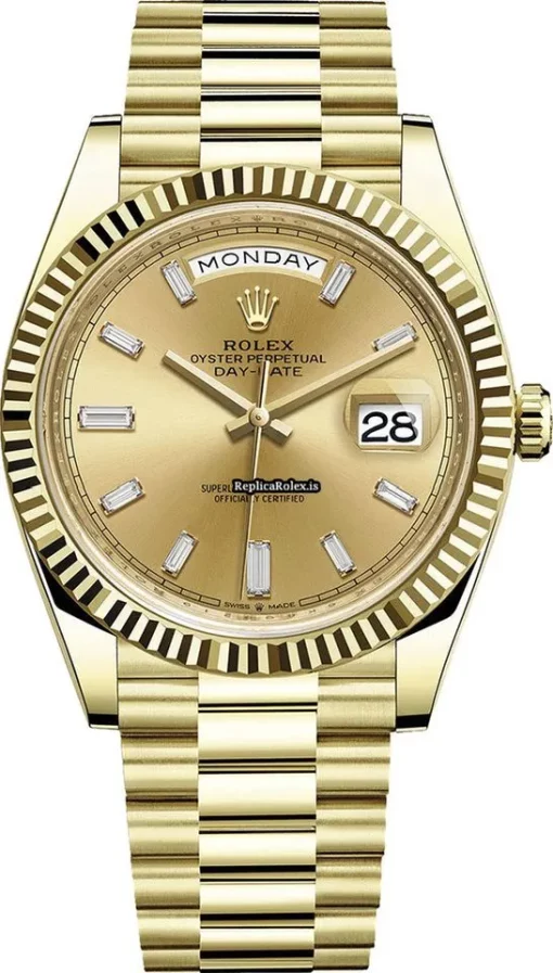 Excellent Replica Rolex Day-date 40 228238 Caliber 3255 Automatic Movement 40mm Yellow Gold Case Mens/unisex Watch